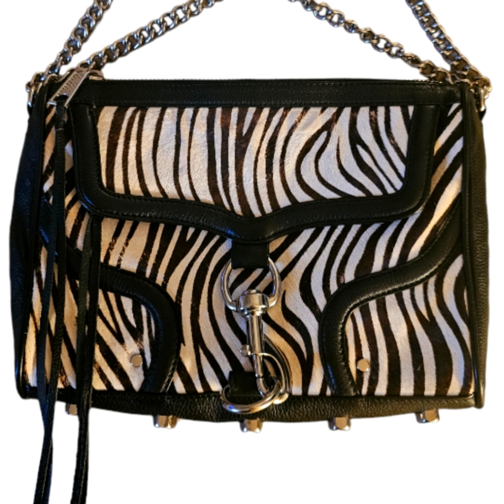 Rebecca Minkoff | Zebra Print | Calfhair | Leather Crossbody | Sz 11" x 8" | EUC